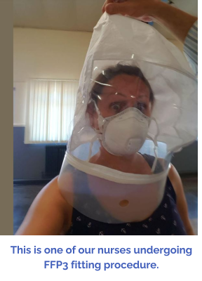 This is one of our nurses undergoing FFP3 fitting procedure.